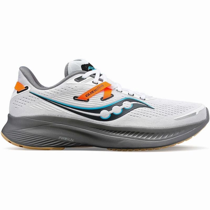 White / Grey Saucony Guide 16 Men\'s Running Shoes | Malaysia S64215-N92