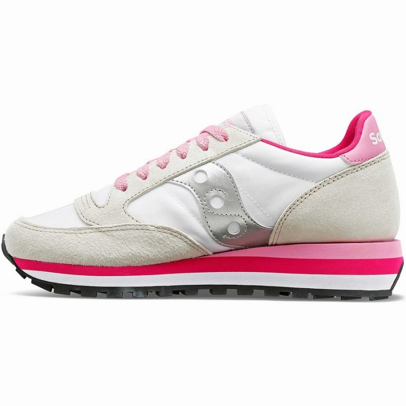 White / Grey / Pink Saucony Jazz Triple Women's Sneakers | Malaysia S87624-B36