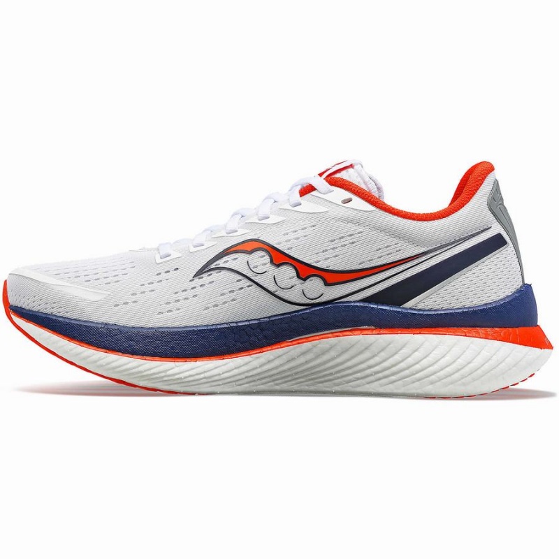 White / Navy Saucony Boston Endorphin Speed 3 Men's Running Shoes | Malaysia S38561-A76