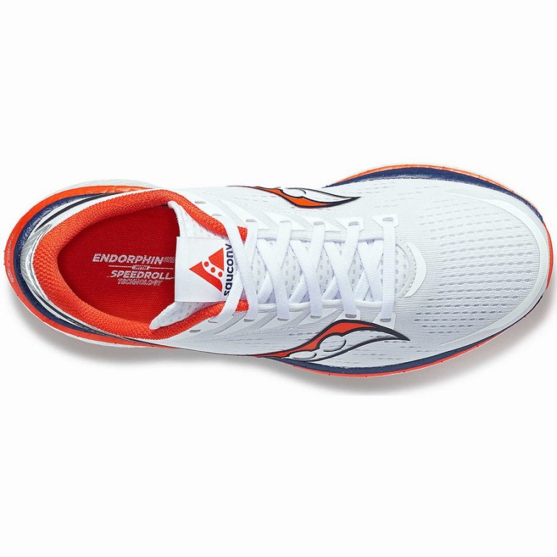 White / Navy Saucony Boston Endorphin Speed 3 Men's Running Shoes | Malaysia S38561-A76