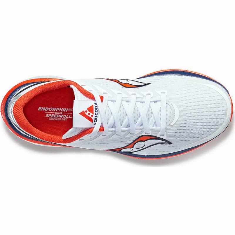 White / Navy Saucony Boston Endorphin Speed 3 Women's Running Shoes | Malaysia S96813-W78