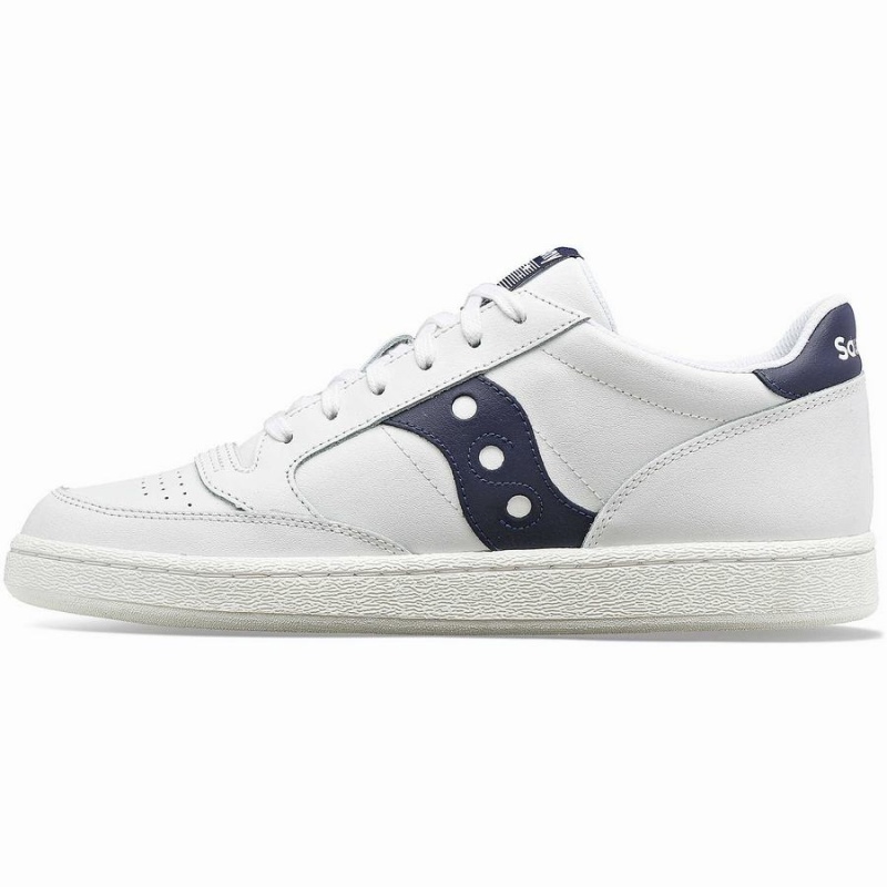 White / Navy Saucony Jazz Court PU Men's Sneakers | Malaysia S78950-W80