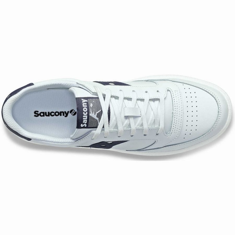 White / Navy Saucony Jazz Court PU Men's Sneakers | Malaysia S78950-W80