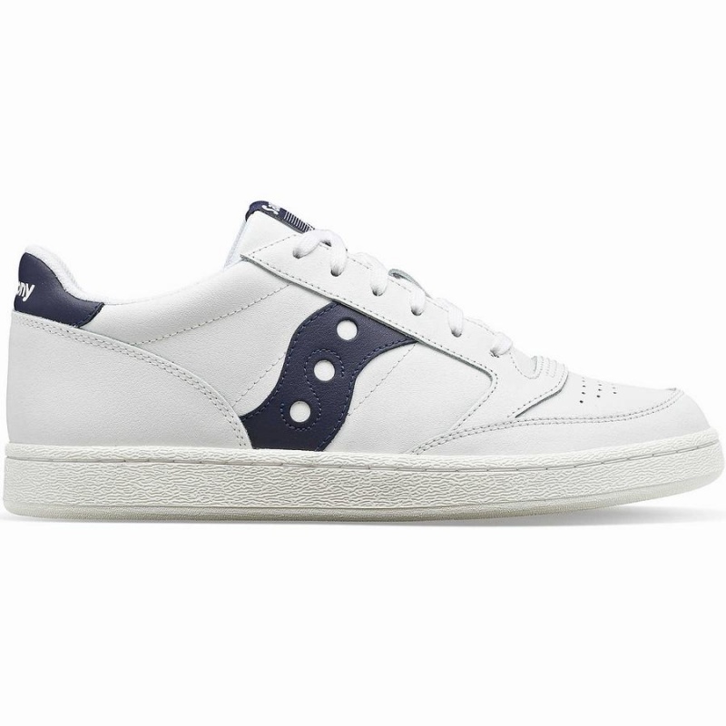 White / Navy Saucony Jazz Court PU Men\'s Sneakers | Malaysia S78950-W80