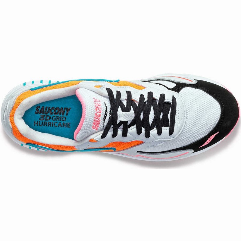 White / Orange Saucony 3D Grid Hurricane Women's Sneakers | Malaysia S48093-D91