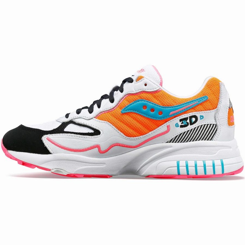 White / Orange Saucony 3D Grid Hurricane Men's Sneakers | Malaysia S03149-L96