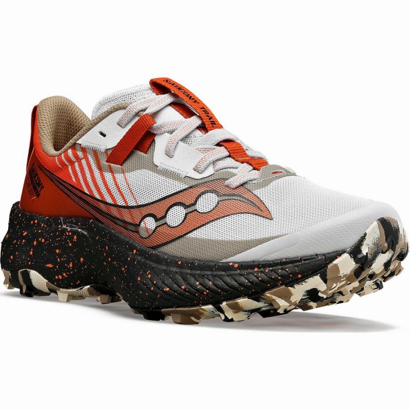 White / Orange Saucony Endorphin Edge Women's Trail Running Shoes | Malaysia S68453-U41