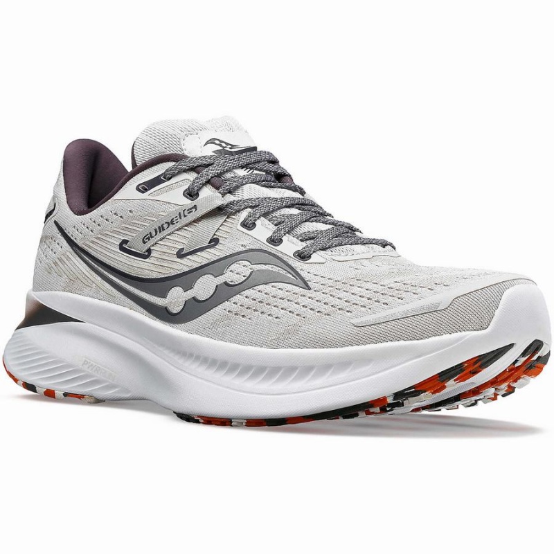 White / Orange Saucony Guide 16 Men's Running Shoes | Malaysia S61023-F70