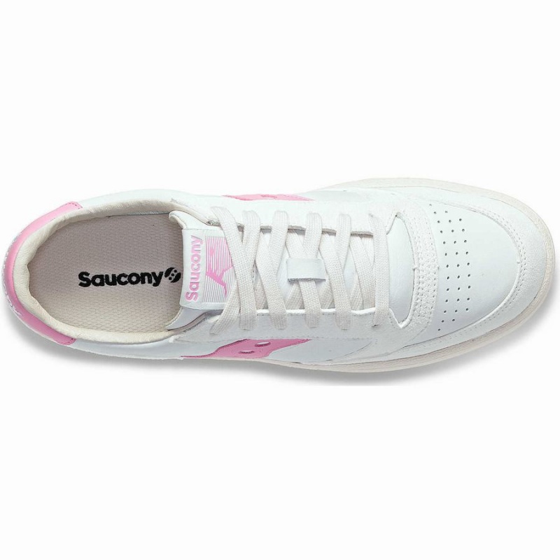 White / Pink Saucony Jazz Court Premium Men's Sneakers | Malaysia S30761-T17