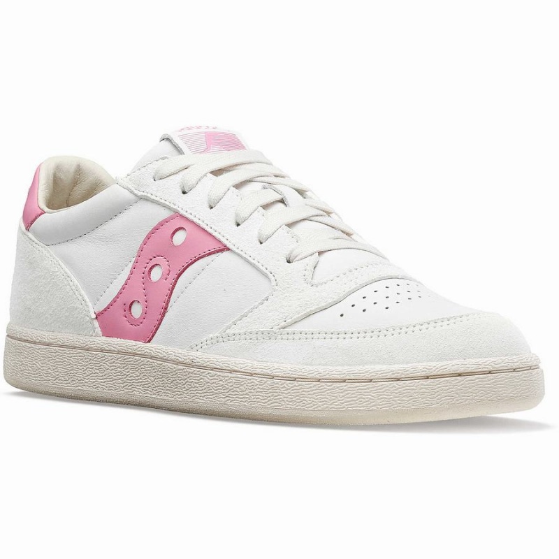 White / Pink Saucony Jazz Court Premium Men's Sneakers | Malaysia S30761-T17