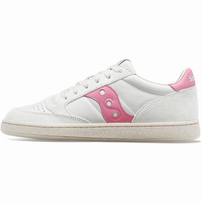 White / Pink Saucony Jazz Court Premium Women's Sneakers | Malaysia S74610-K59