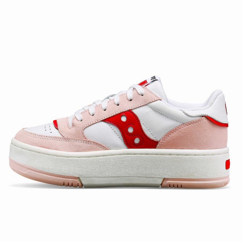 White / Pink Saucony St. Valentine Jazz Court Platform Women's Sneakers | Malaysia S71236-J18