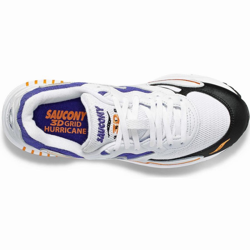 White / Purple Saucony 3D Grid Hurricane Women's Sneakers | Malaysia S03978-H54