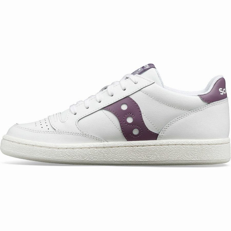 White / Purple Saucony Jazz Court PU Women's Sneakers | Malaysia S83260-T10