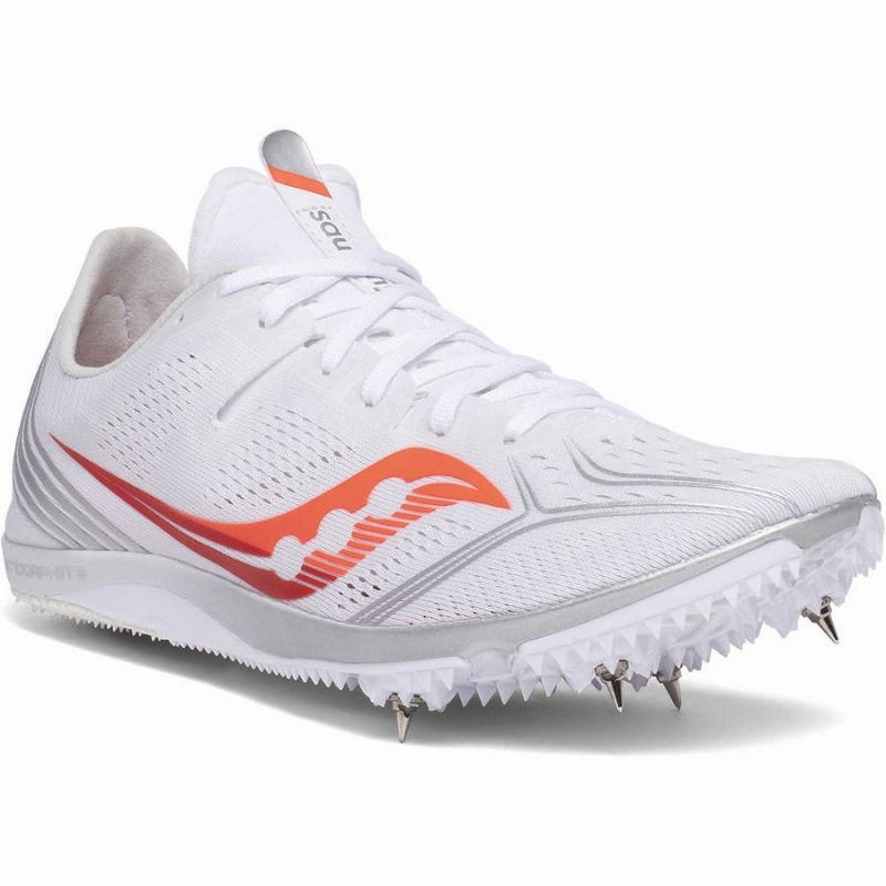 White / Red Saucony Endorphin 3 Spike Women's Track Spikes | Malaysia S21863-L39