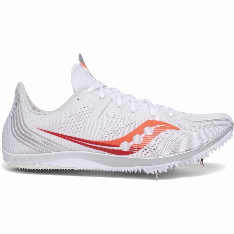 White / Red Saucony Endorphin 3 Spike Women\'s Track Spikes | Malaysia S21863-L39