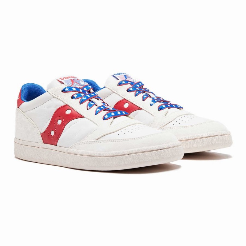 White / Red Saucony Jazz Court 1776 Men's Sneakers | Malaysia S78360-X74