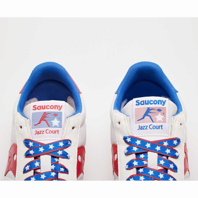 White / Red Saucony Jazz Court 1776 Men's Sneakers | Malaysia S78360-X74