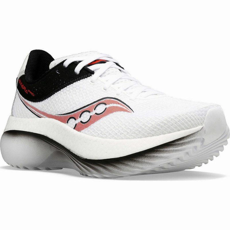 White / Red Saucony Kinvara Pro Men's Running Shoes | Malaysia S90253-L18