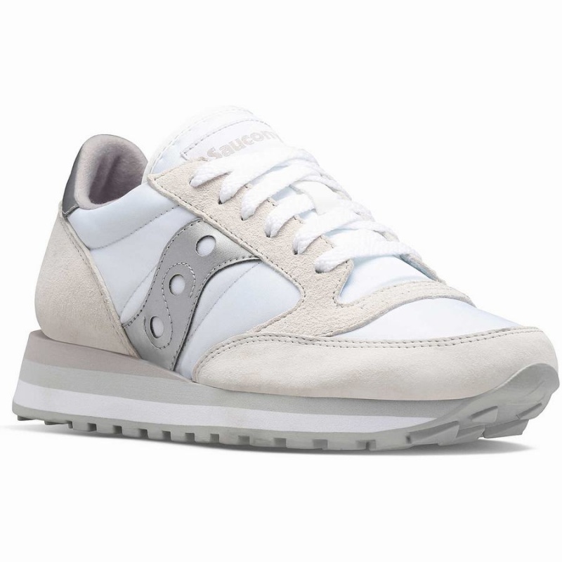 White / Silver Saucony Jazz Triple Women's Sneakers | Malaysia S27853-W08