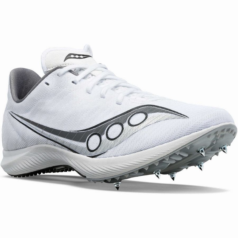 White / Silver Saucony Velocity MP Men's Track Spikes | Malaysia S96342-G14