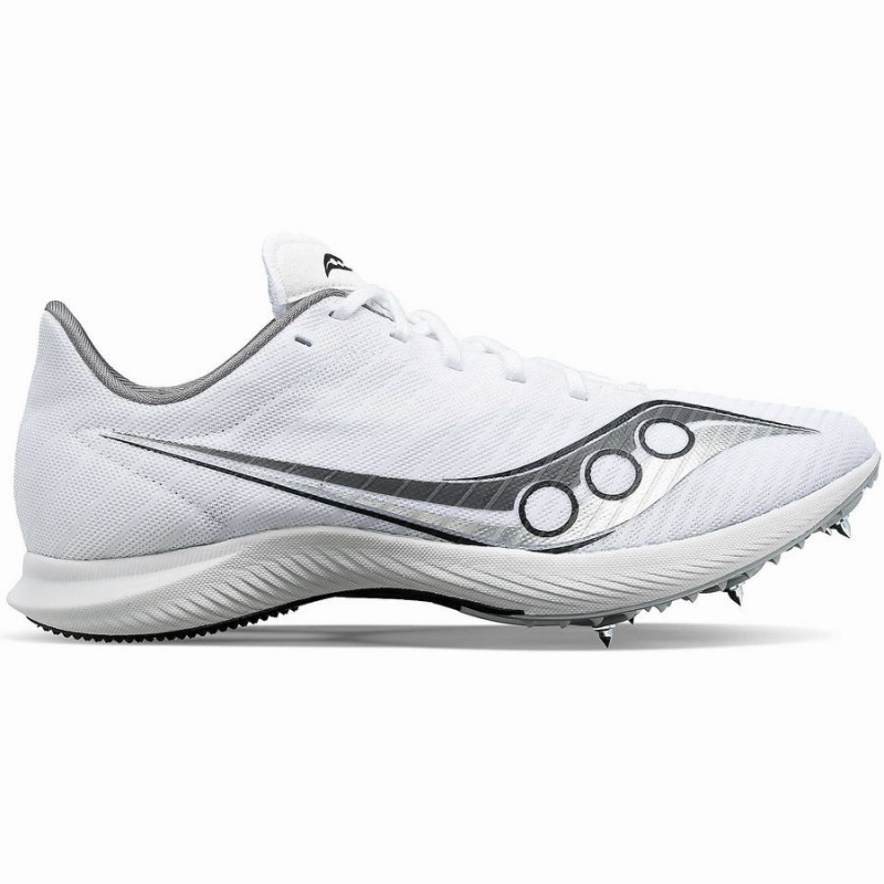 White / Silver Saucony Velocity MP Men\'s Track Spikes | Malaysia S96342-G14