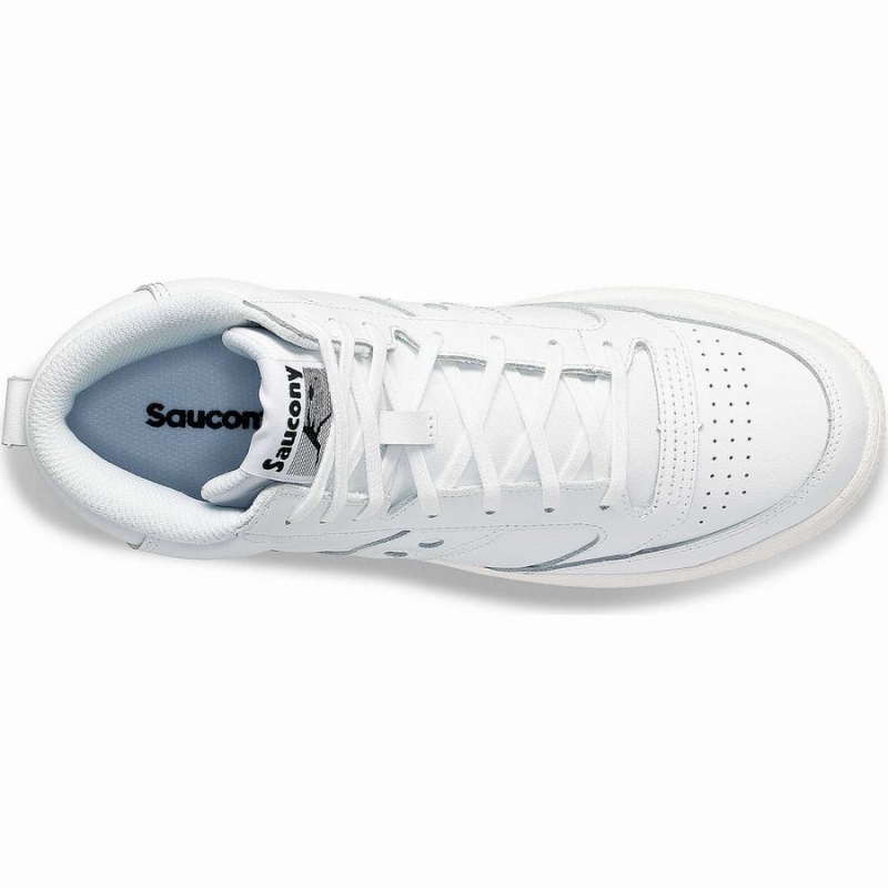 White / White Saucony Jazz Court High Men's Sneakers | Malaysia S07861-N58