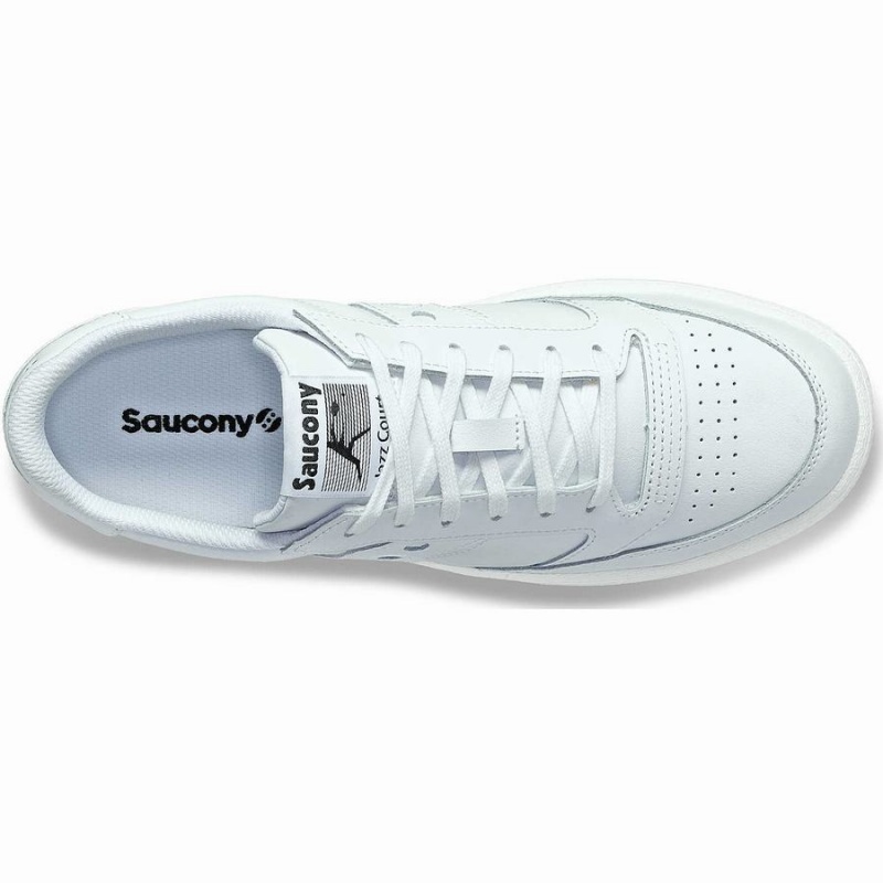 White / White Saucony Jazz Court PU Men's Sneakers | Malaysia S08961-L76