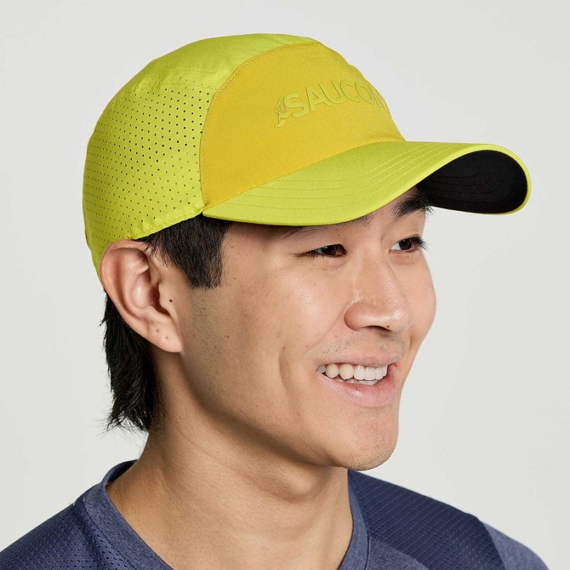 Yellow Saucony Outpace Men's Hats | Malaysia S31842-Z46