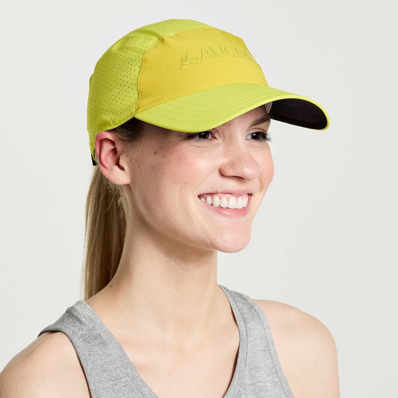 Yellow Saucony Outpace Men\'s Hats | Malaysia S31842-Z46