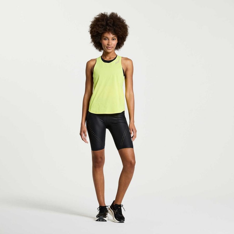 Yellow Saucony Pinnacle Tank Women's Tank Top | Malaysia S46719-S63