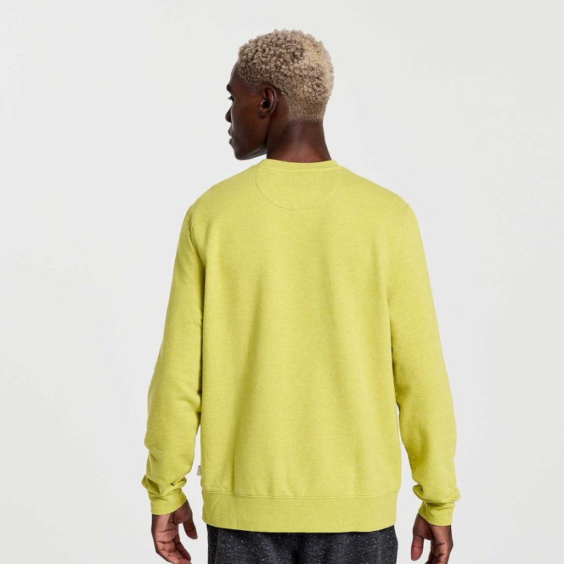 Yellow Saucony Rested Crewneck Men's Sweatshirt | Malaysia S70328-N83