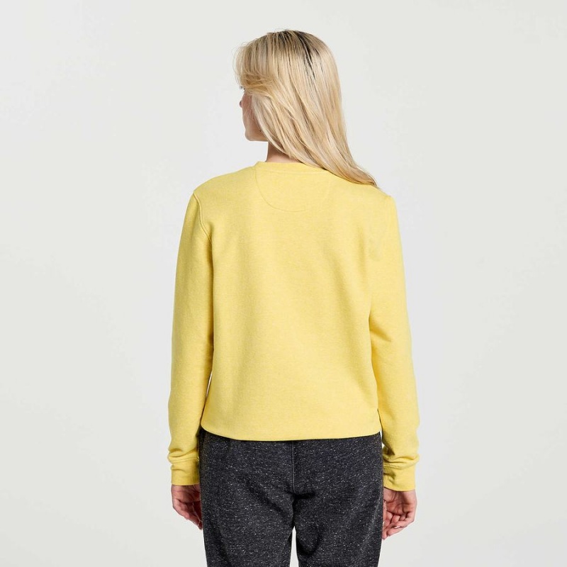 Yellow Saucony Rested Crewneck Women's Sweatshirt | Malaysia S32581-W26