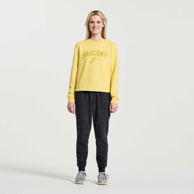 Yellow Saucony Rested Crewneck Women's Sweatshirt | Malaysia S32581-W26