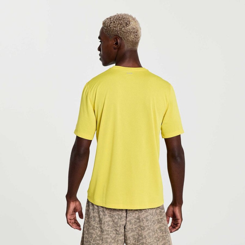 Yellow Saucony Stopwatch Graphic Short Sleeve Men's T Shirts | Malaysia S03789-W86