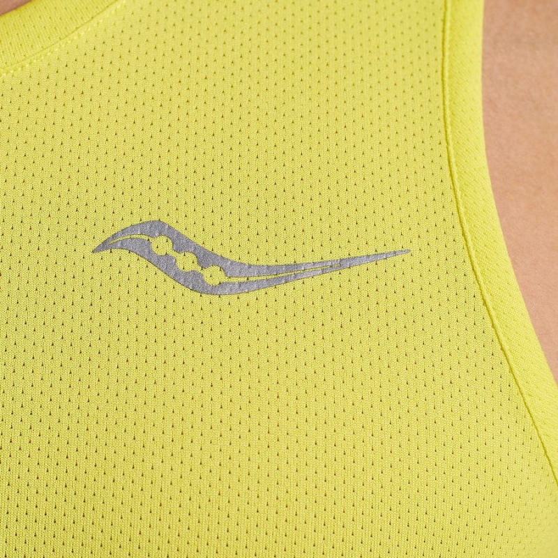 Yellow Saucony Stopwatch Singlet Men's Tank Top | Malaysia S82619-Q80